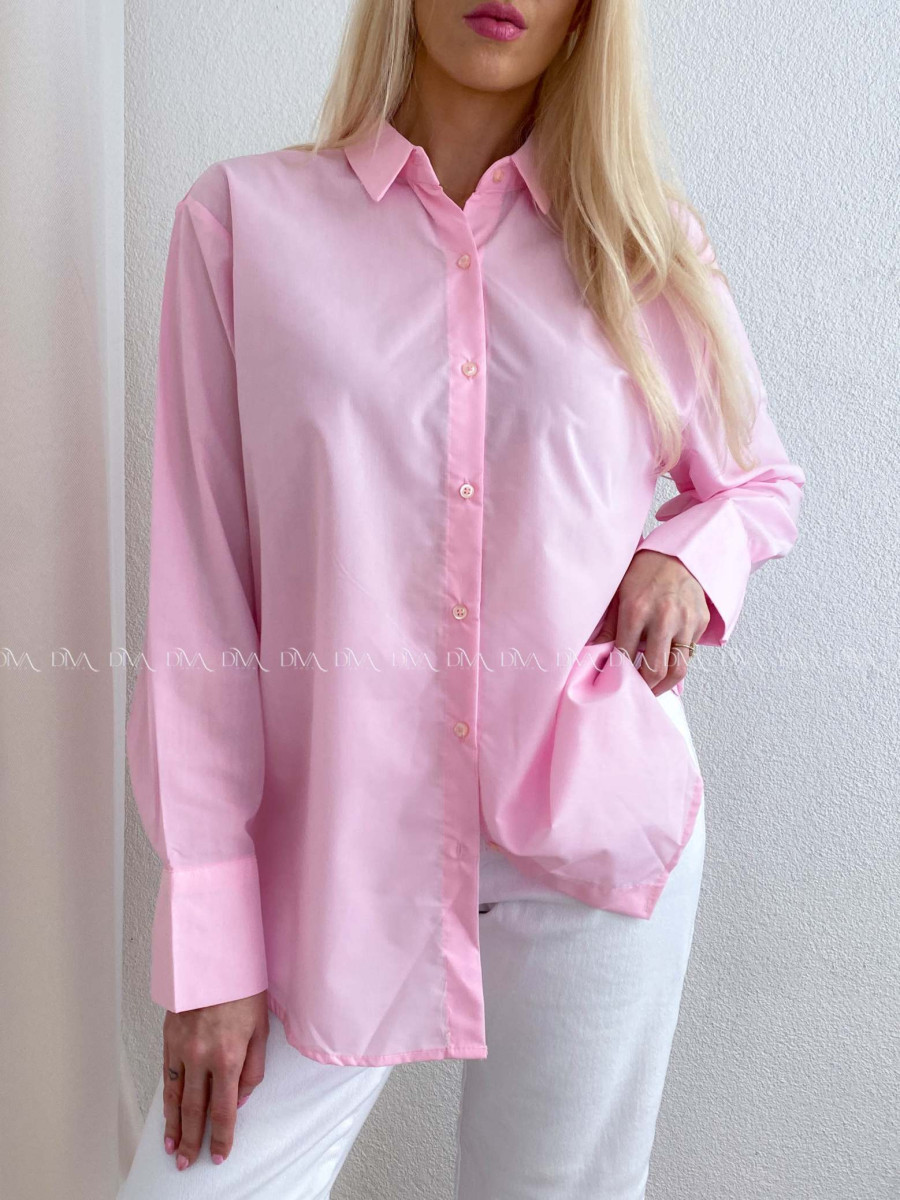 Popelínová oversize košeľa ružová PP 170