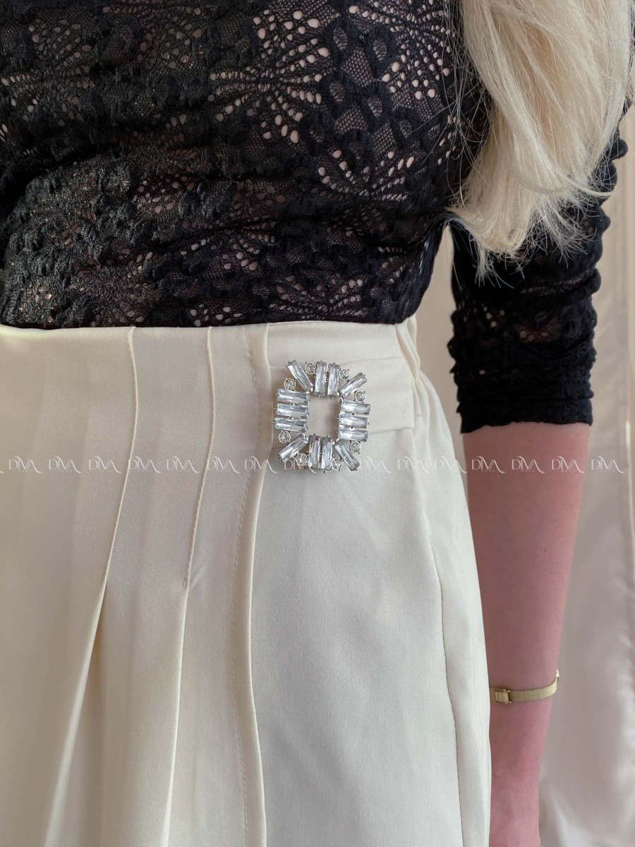 Mini skort sukňa s kamienkovou sponou béžová AB 64