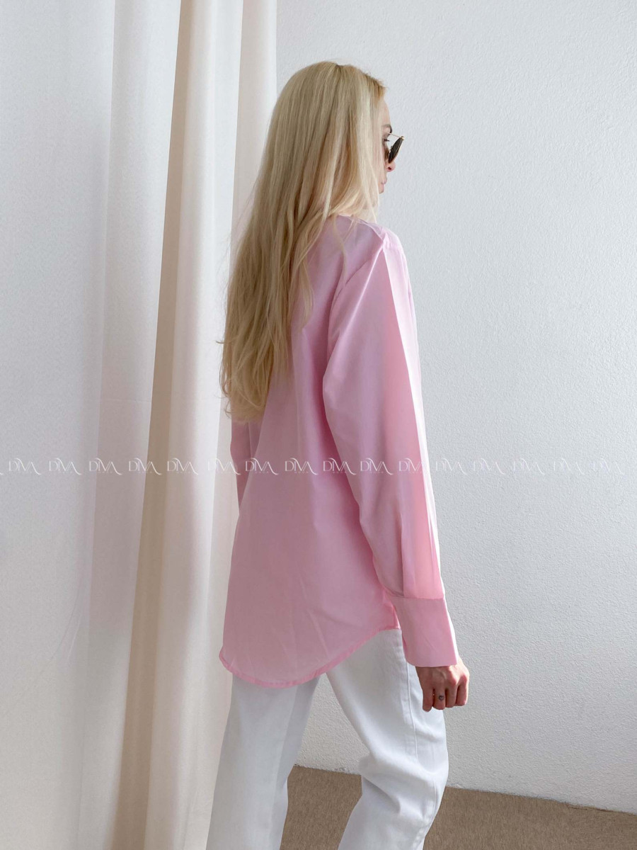 Popelínová oversize košeľa ružová PP 170