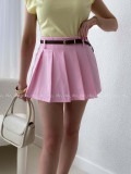 Mini skladaná skort sukňa baby pink AB 104