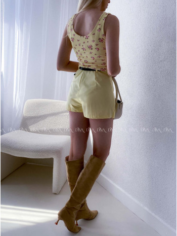 Mini skort s opaskom žltý AB 113