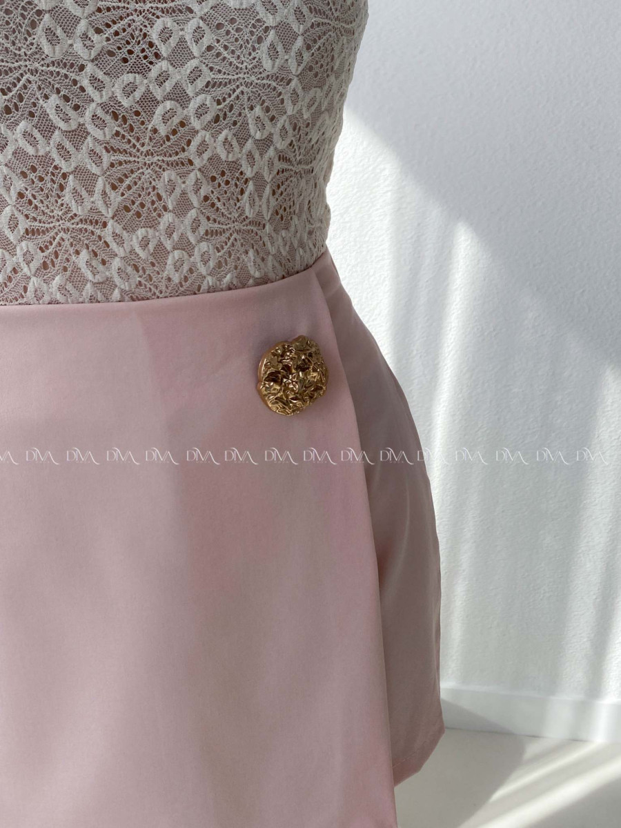 Mini skort sukňa so sponou baby pink AB 103