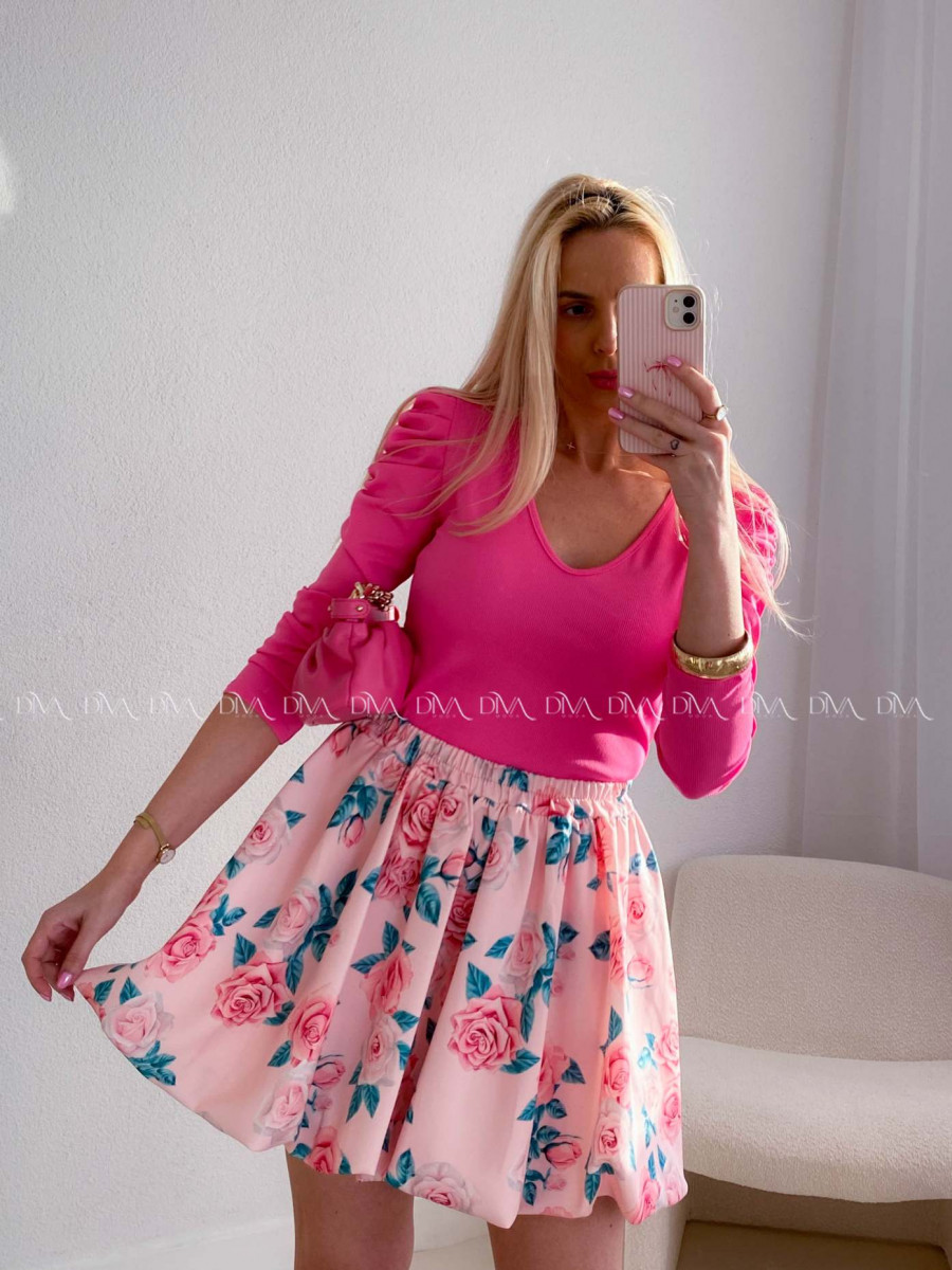 Krátka ružičková sukňa ružová AB 114