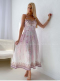 Elegantné kvetované šaty na tenké ramienka Donna AB 115 Elegantné kvetované šaty na tenké ramienka Donna AB 115