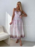 Elegantné kvetované šaty na tenké ramienka Donna AB 115 Elegantné kvetované šaty na tenké ramienka Donna AB 115
