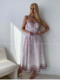 Elegantné kvetované šaty na tenké ramienka Donna AB 115 Elegantné kvetované šaty na tenké ramienka Donna AB 115