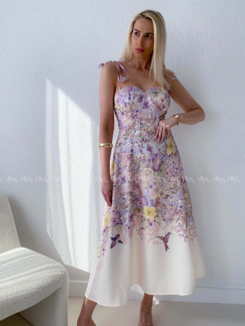 Elegantné kvetované šaty na tenké ramienka Camilla AB 115