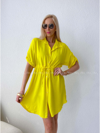 Košeľové šaty balerina žlté AB 124
