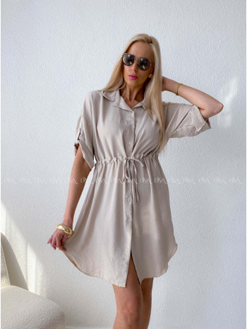 Košeľové šaty balerina béžové AB 124