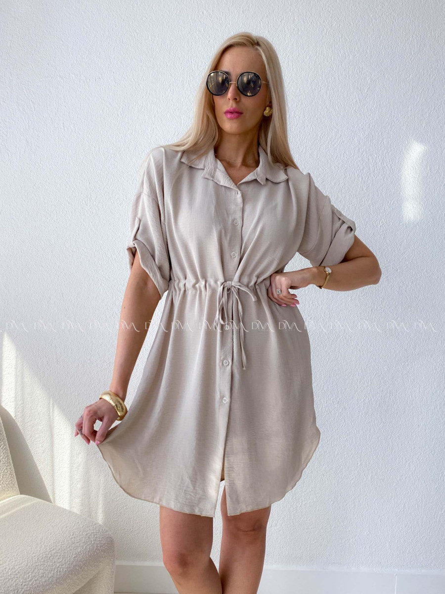 Košeľové šaty balerina béžové AB 124