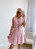 Košeľové šaty Elen pudrovo ružové AB 116