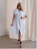 Mušelínové košeľové šaty Ria biele AB 126