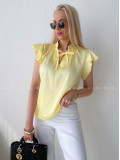 Saténová blúzka s volánikmi žltá AB 303