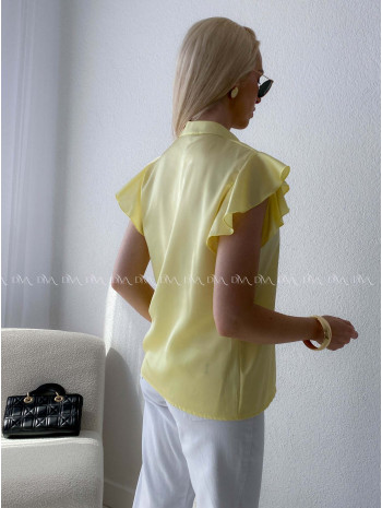 Saténová blúzka s volánikmi žltá AB 303