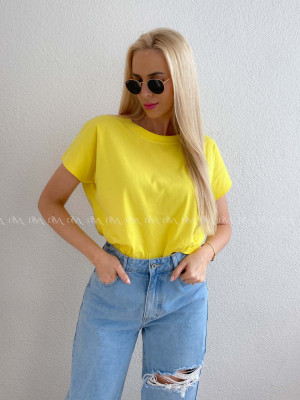 Bavlnené basic oversize tričko žlté AB 231