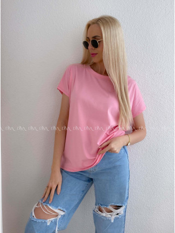 Bavlnené basic oversize tričko ružové AB 231