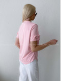 Tričko s mašľami na rukávoch baby pink AB 303