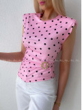 Top so sponou Dots baby pink AB 300