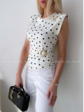 Top so sponou Dots smotanový AB 300