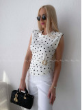 Top so sponou Dots smotanový AB 300