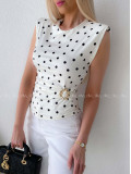 Top so sponou Dots smotanový AB 300