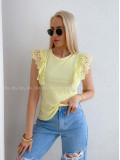 Tričko s volánikmi na ramenách žlté AB 230