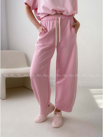 Bavlnené balónové tepláky ružové AB 23