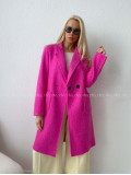  Bouclé midi kabát ružový AA 103