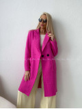  Bouclé midi kabát ružový AA 103