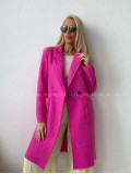  Bouclé midi kabát ružový AA 103