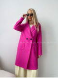  Bouclé midi kabát ružový AA 103