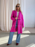  Bouclé midi kabát ružový AA 103