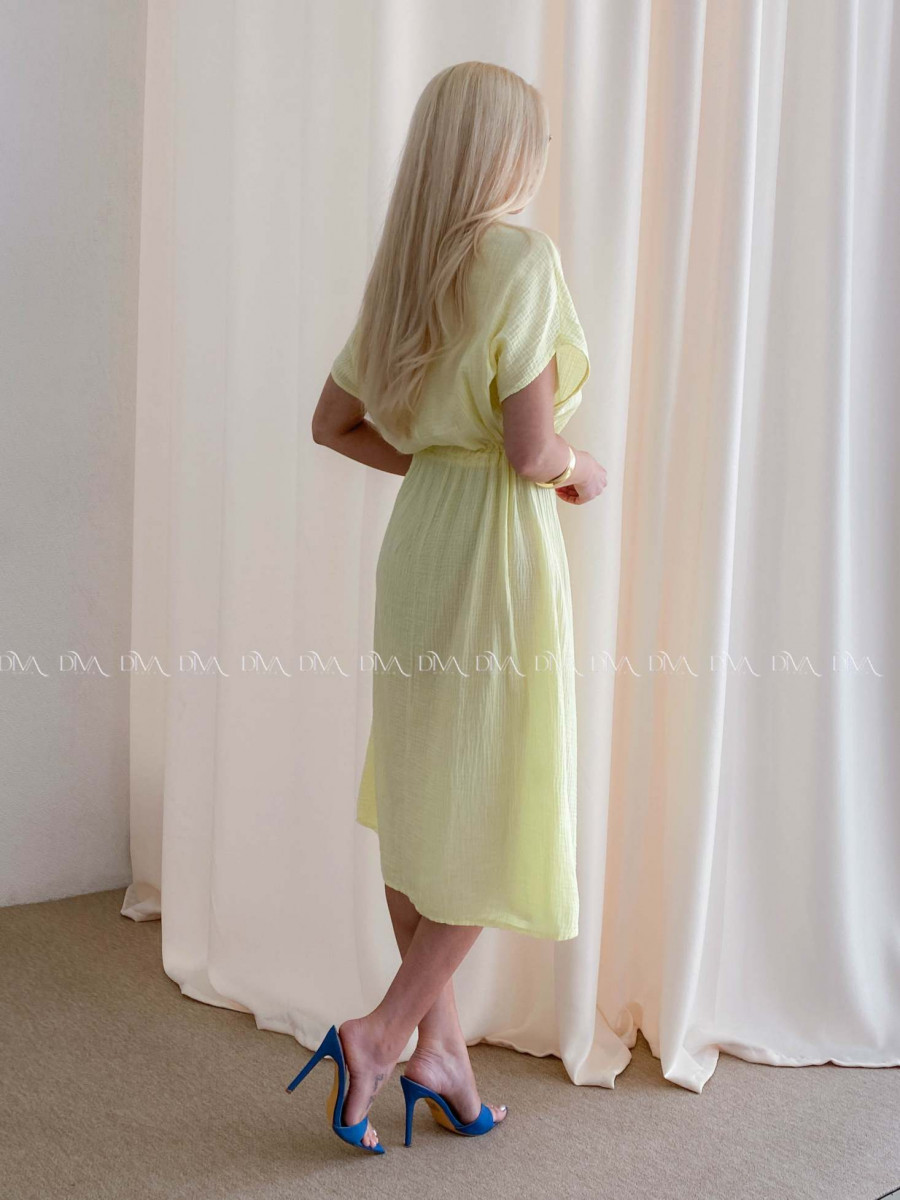 Mušelínové košeľové šaty Ria svetlo žlté AB 126