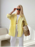 Predĺžená Mušelínová oversize košeľa butter yellow AB 313