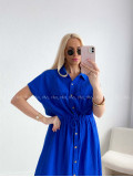 Mušelínové košeľové šaty Ria kráľovská modrá AB 126