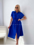 Mušelínové košeľové šaty Ria kráľovská modrá AB 126