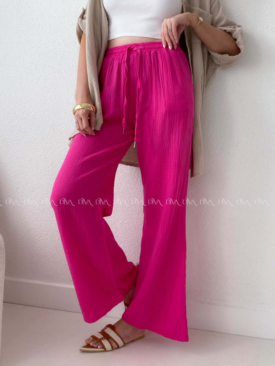 Mušelínové nohavice fuchsia B 12