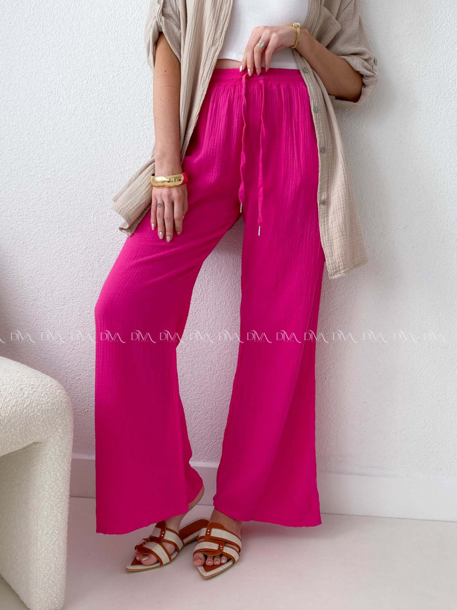 Mušelínové nohavice fuchsia B 12