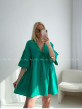 Mušelínové krátké šaty s vázáním zelené AB 400