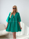 Mušelínové krátké šaty s vázáním zelené AB 400