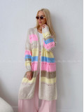 Maxi dierkovaný kardigan multicolor AB 133