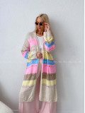 Maxi dierkovaný kardigan multicolor AB 133