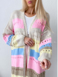 Maxi dierkovaný kardigan multicolor AB 133