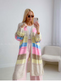 Maxi dierkovaný kardigan multicolor AB 133