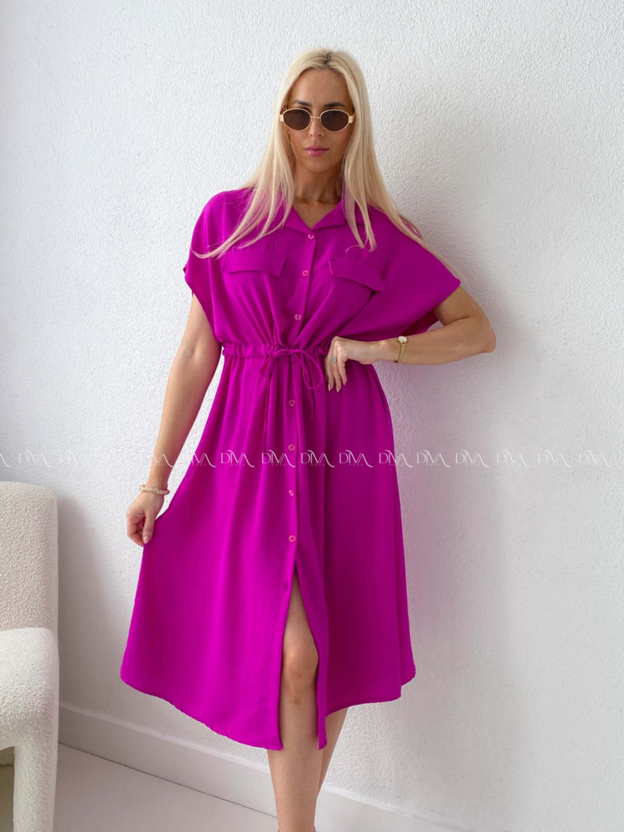 Ľahké košeľové šaty Zara Magenta AB 132