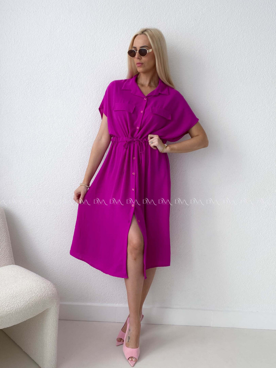 Ľahké košeľové šaty Zara Magenta AB 132