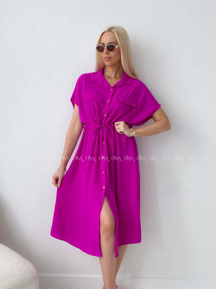 Ľahké košeľové šaty Zara Magenta AB 132