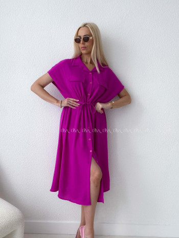 Ľahké košeľové šaty Zara Magenta AB 132