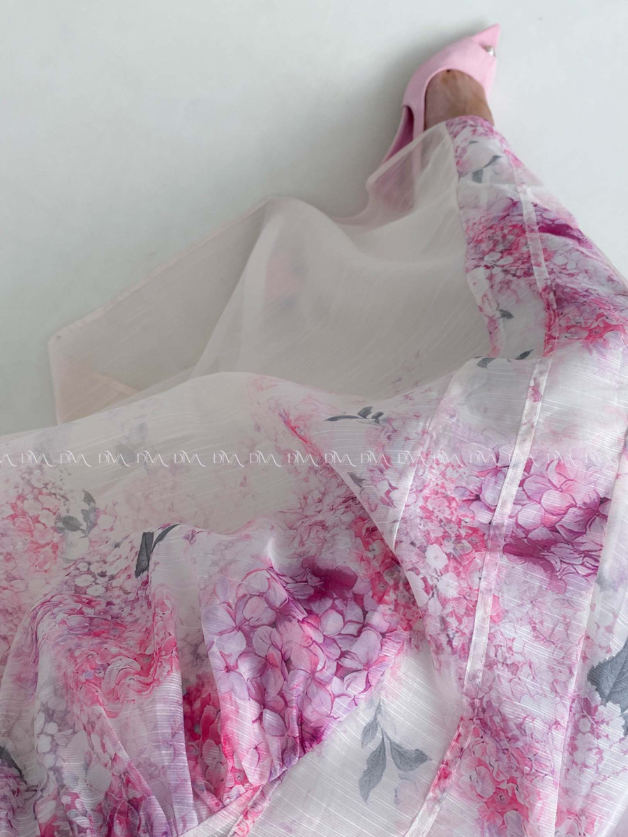 Elegantné ľahké midi šaty na ramienka Flora AB 129