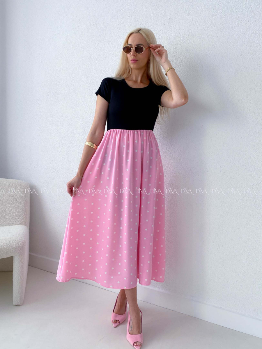 Bodkované šaty Doris R -Č AB 131